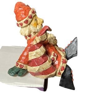 Vintage Santa Clause Ceramic Stocking Hanger Shelf Sitter Decor Primitive Folksy